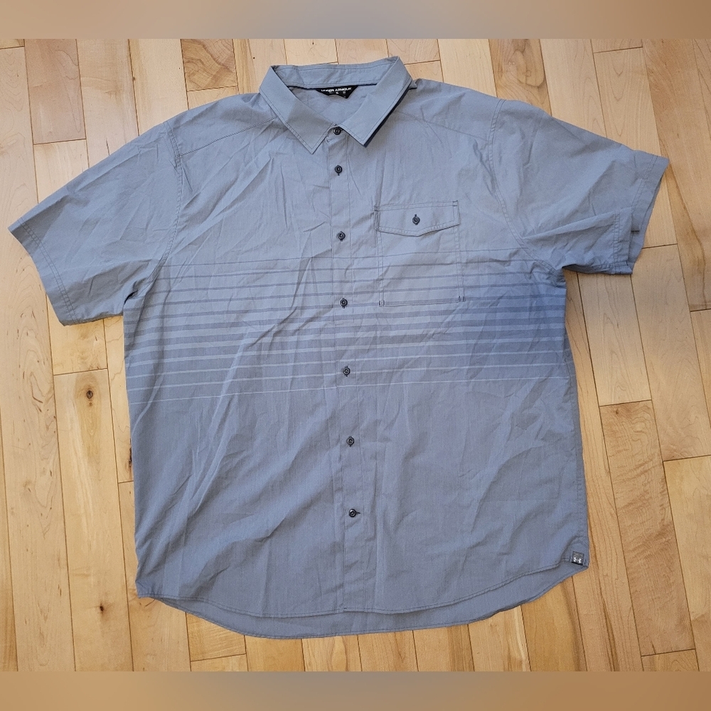 Under Armour Men's Size 3XL Gray Casual Button-Down Shirt